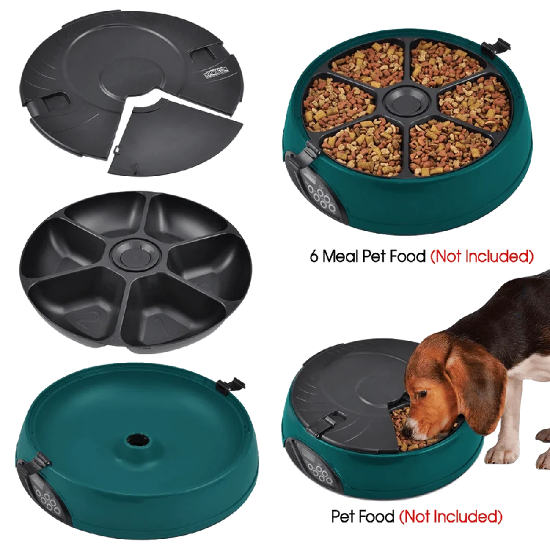 Popamazing 6 Days Cat + Dog + Rabbit Meal Automatic Pet Feeder Auto Dispenser (Yellow)