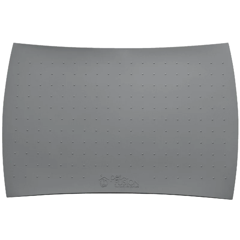 PetFusion Pet Food Mat in Premium FDA Grade Silicone (Large, Grey)