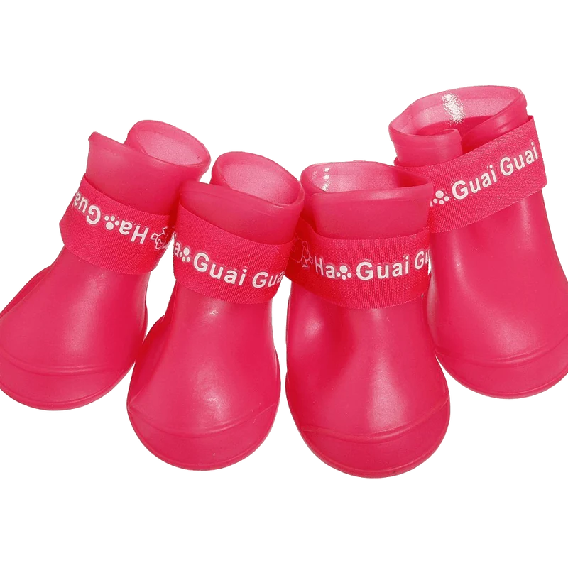Pet Dog Rain Boots Booties Waterproof Protective Rubber Shoes,3 sizes,BLACK