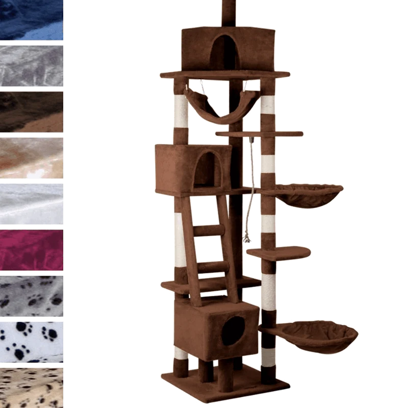 Leopet® KBD010 2beige Cat Tree Scratching Post Kitten Climbing Excercise Activity Centre Sisal Height ca. 230cm