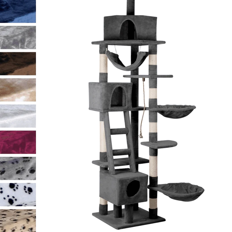 Leopet® KBD010 2beige Cat Tree Scratching Post Kitten Climbing Excercise Activity Centre Sisal Height ca. 230cm