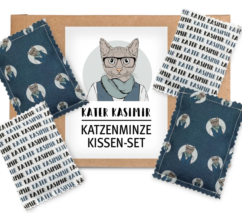 4 BIO-Katzenminze-Kissen (BIO-Baumwolle)