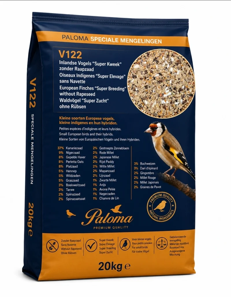V122 Einheimische Vögel „Superbrut“ ohne Raps 20 kg - Paloma