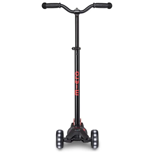 Micro - Maxi Deluxe Pro LED Manual Scooter - Black/Red