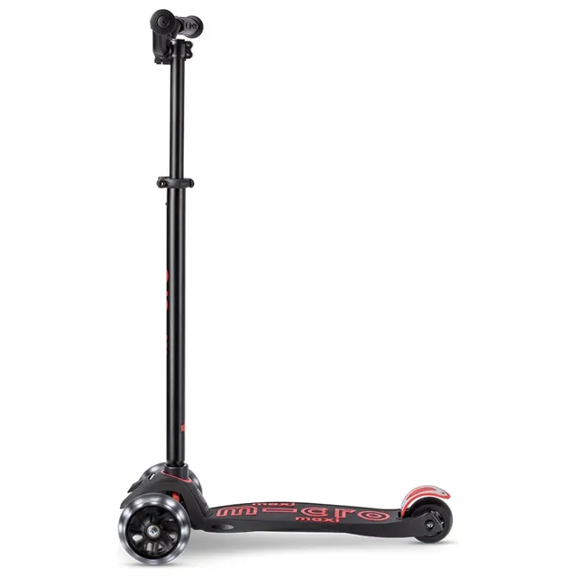 Micro - Maxi Deluxe Pro LED Manual Scooter - Black/Red