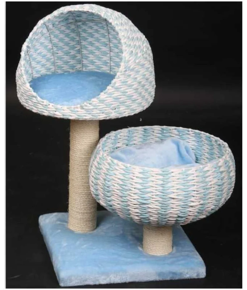 Catry Cat Tree With Cushion And Scratcher Blue
