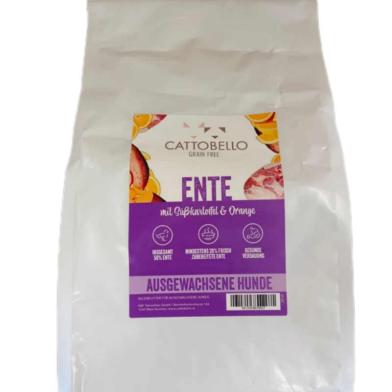 Cattobello Hund Adult Ente mit Süßkartoffeln und Orange