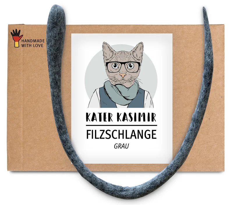 Handgerollte Filzschlange (grau)