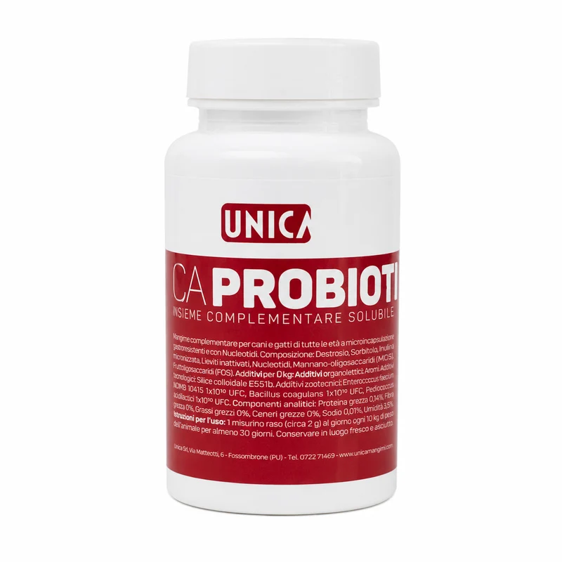 Ca Probiotic – Probiotisch-Präbiotisch – Vit. C + D3 – 50 Gramm (wasserlöslich 2 g/10 l Wasser) Unica
