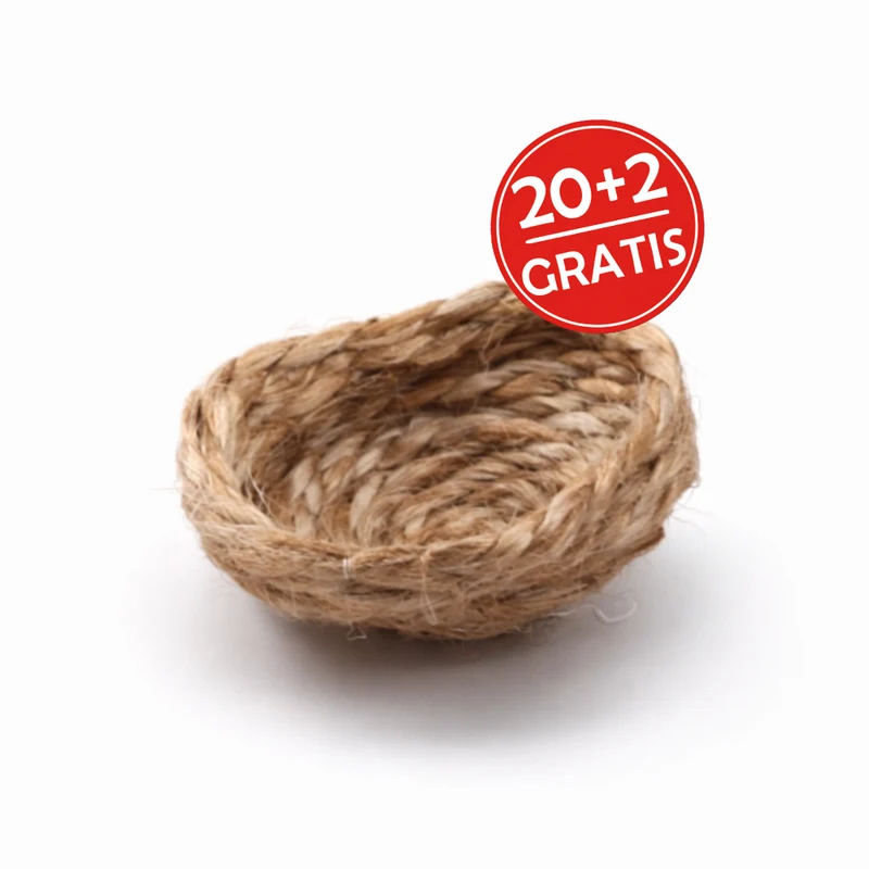 20+2 GRATIS Inlay Nest Sisal 9cm
