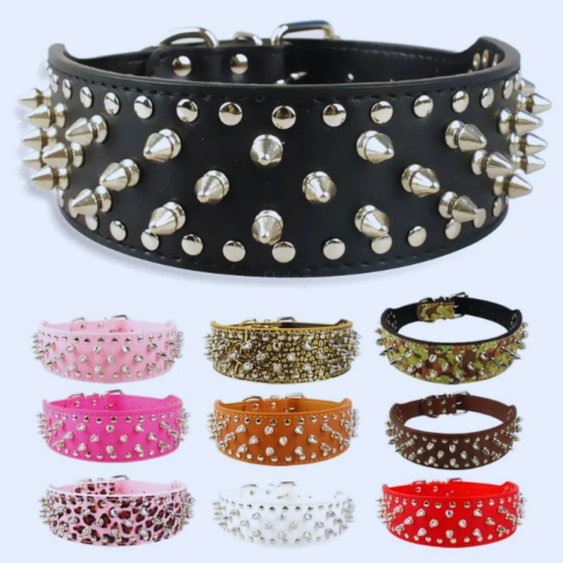 HundeStachelhalsband mit Nieten für Mittelgroße und Große Hunde Im Punk-Design