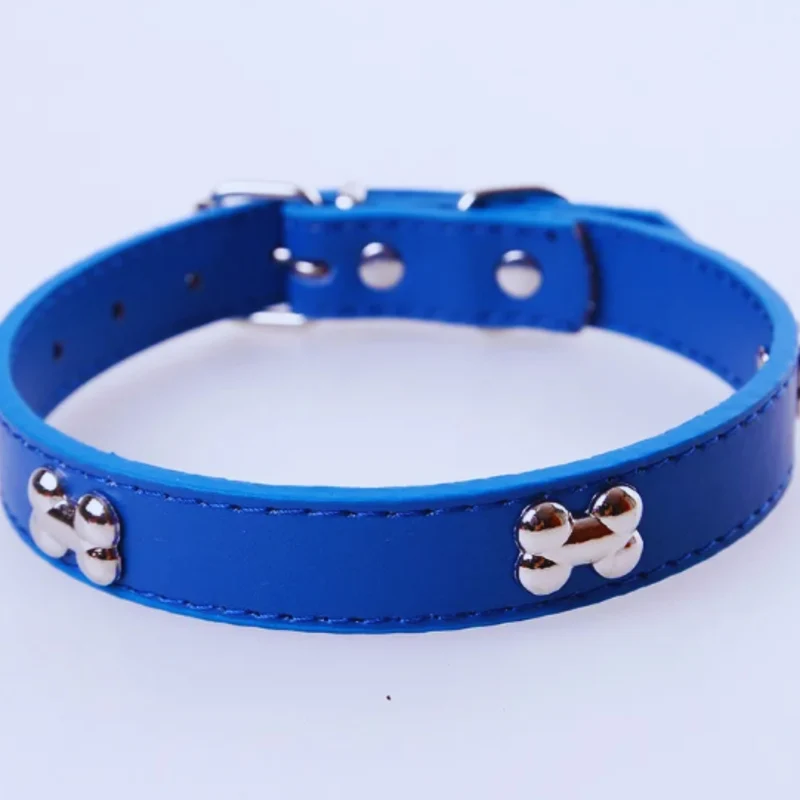 Hundehalsband mit Knochen-Nieten für kleine und mittelgroße Hunde