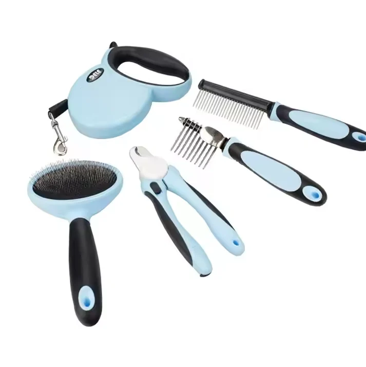 Komplettes Hundepflege-Set mit Leine Bürsten und Krallenschneider – Für Kleine und mittelgroße Hunde