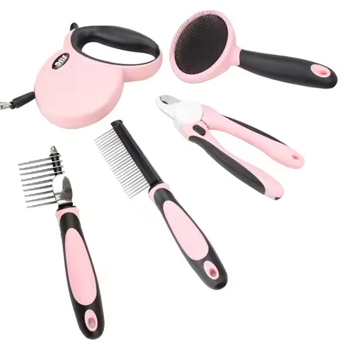Komplettes Hundepflege-Set mit Leine Bürsten und Krallenschneider – Für Kleine und mittelgroße Hunde