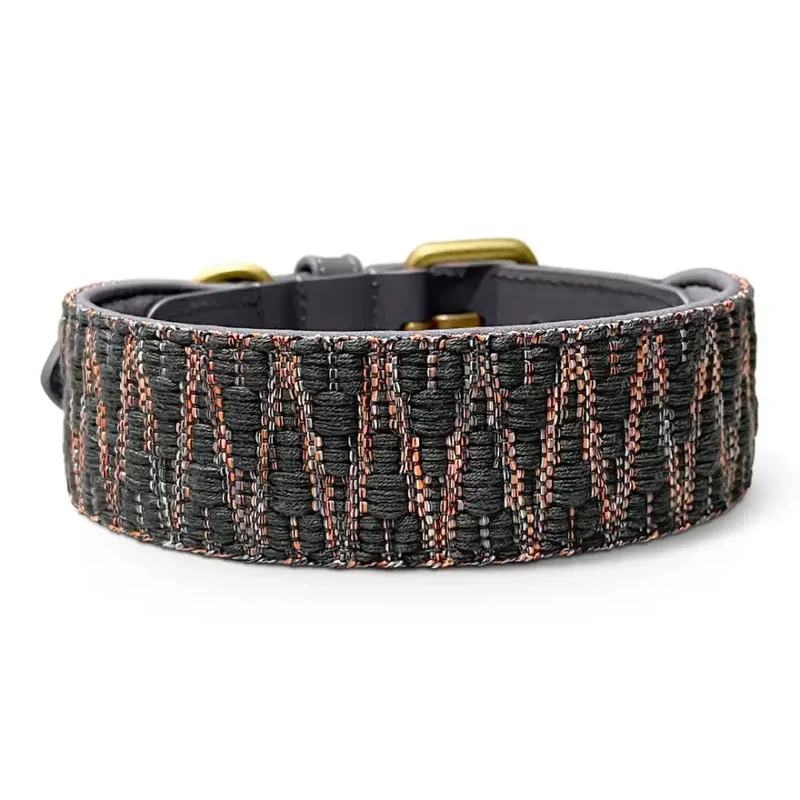Hundehalsband gepolstert | Blau-Grau