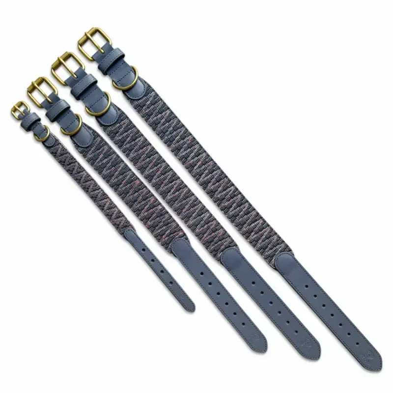 Hundehalsband gepolstert | Blau-Grau
