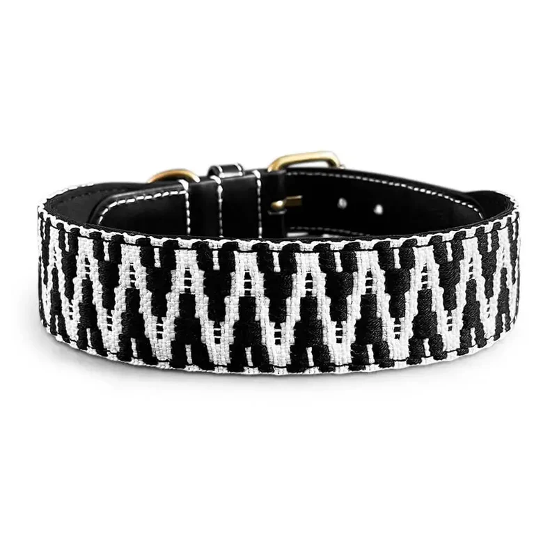 Hundehalsband gepolstert | Schwarz-Weiss