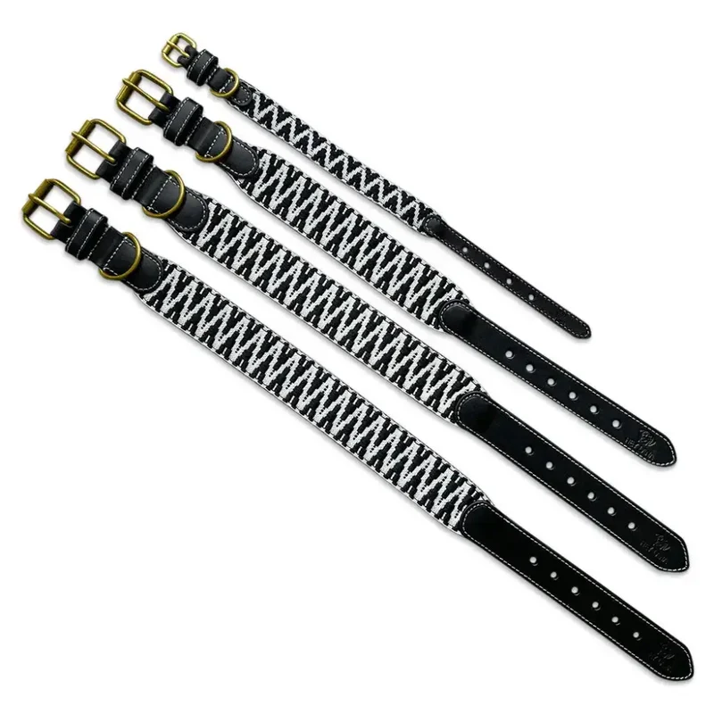 Hundehalsband gepolstert | Schwarz-Weiss