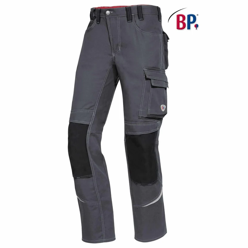 BP® Komfort-Arbeitshose m. Reflex u. Kniepolstertaschen 1803 dunkelgrau/schwarz modern fit