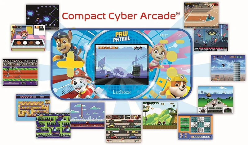 Lexibook Paw Patrol Chase Compact Cyber Arcade Portable Gaming Console, 150 Games