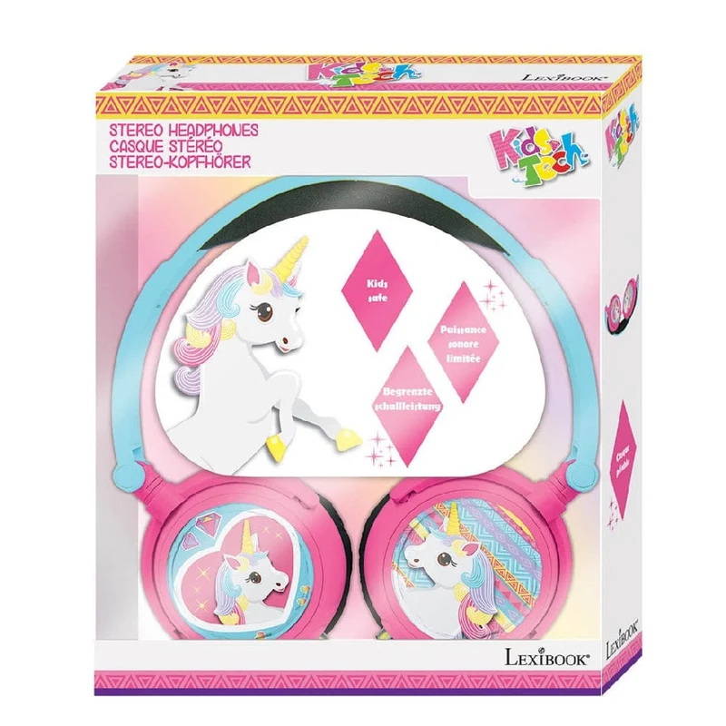 Unicorn Stereo Wired Foldable Headphone with Kids Safe Volume