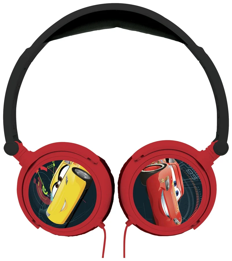 Disney Cars Stereo Wired Foldable Headphone with Kids Safe Volume