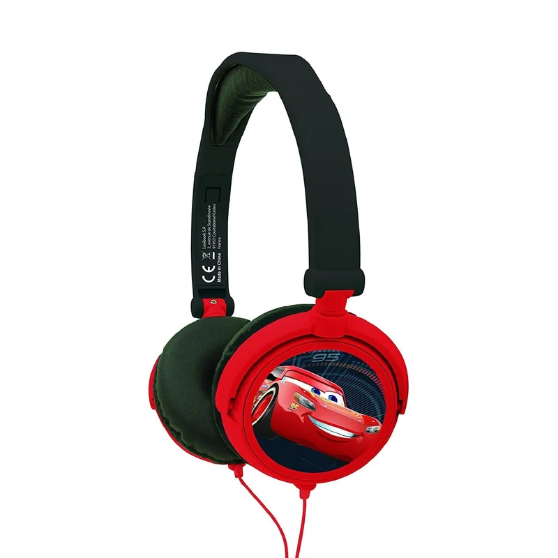 Disney Cars Stereo Wired Foldable Headphone with Kids Safe Volume