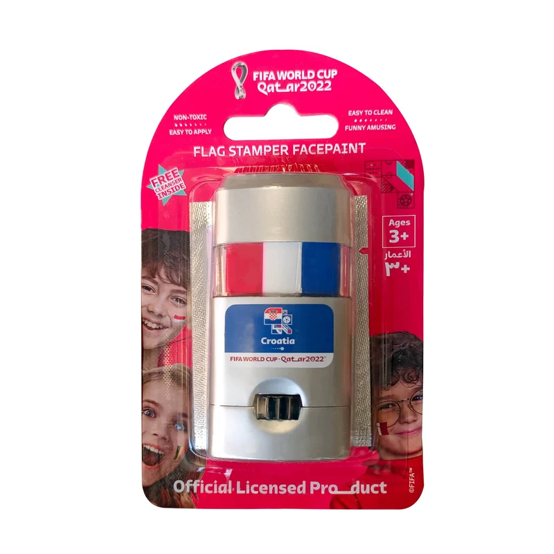 FIFA Flag Stamper Non Toxic | Flag Face Paint with Free Removing Cream - FRANCE