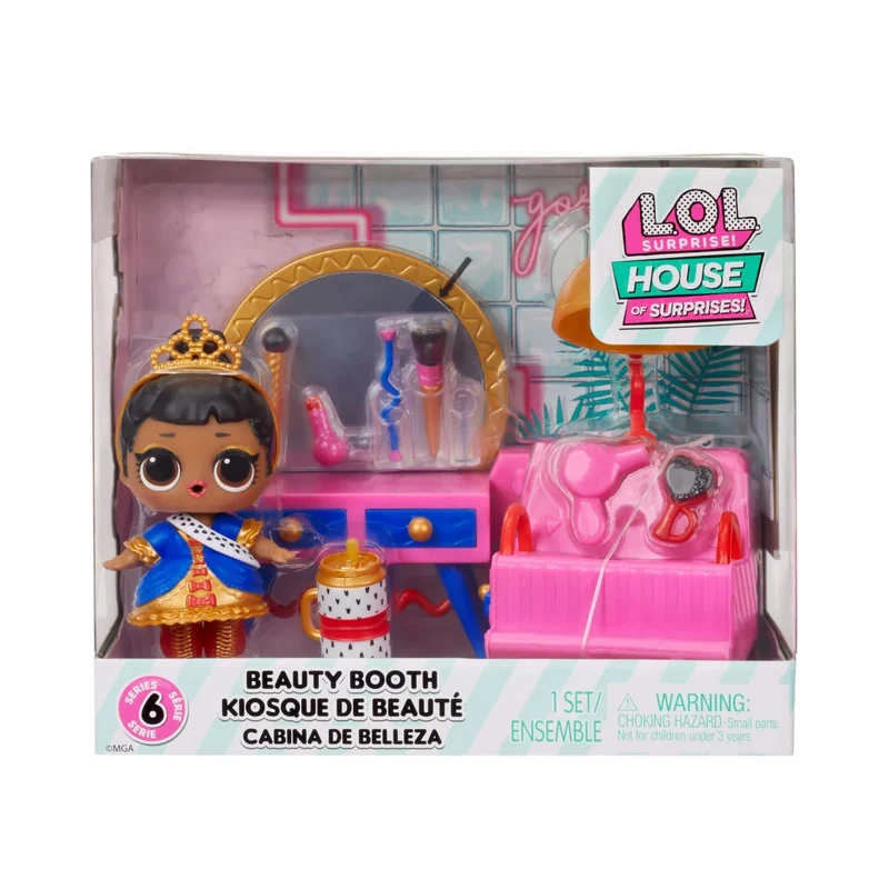 L.O.L. Surprise! OMG House of Surprises Beauty Booth Playset with Her Majesty Collectible Doll
