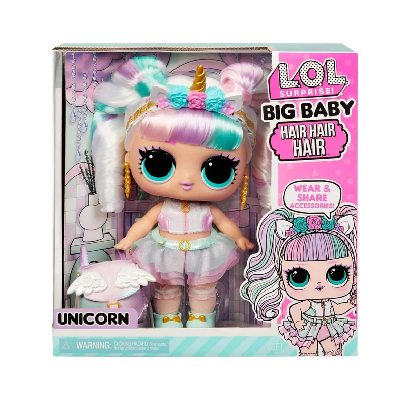 L.O.L. Surprise! Big Baby Hair Hair Hair Doll Unicorn