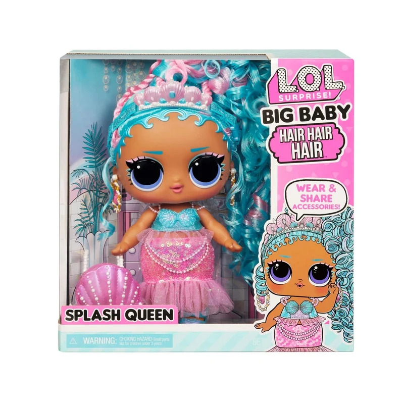 L.O.L. Surprise! Big Baby Hair Hair Hair Doll Splash Queen