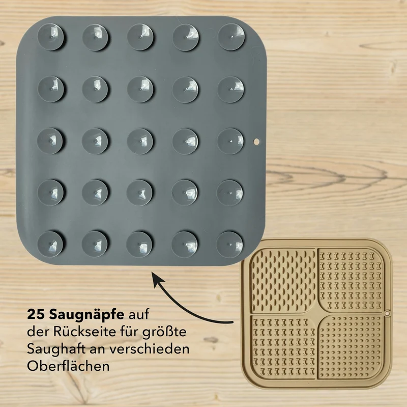 2 Schleckmatten mit Spatel und Bürste