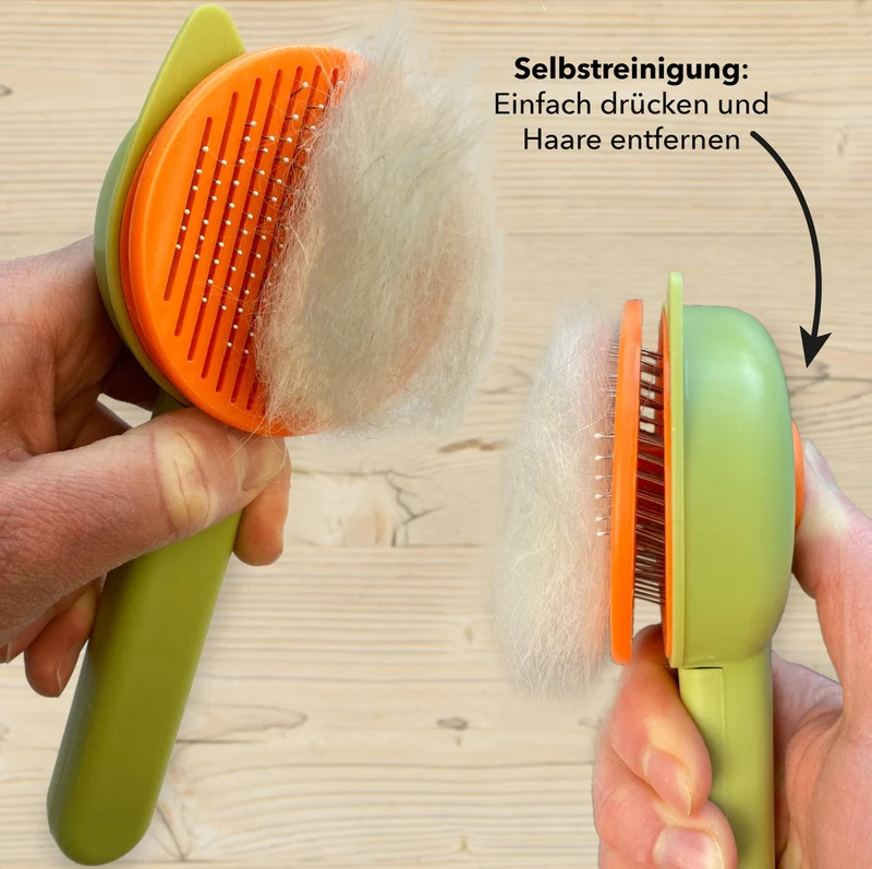 Selbstreinigende Katzenbürste