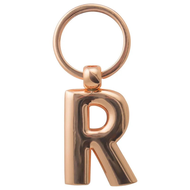 Copper Letter Keyring - R