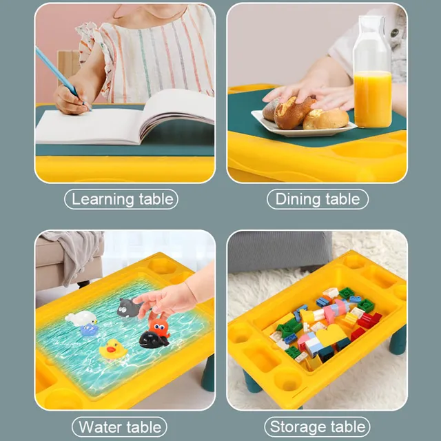 Little Story - Blocks 4 In 1 Activity Table With Stool - Green
