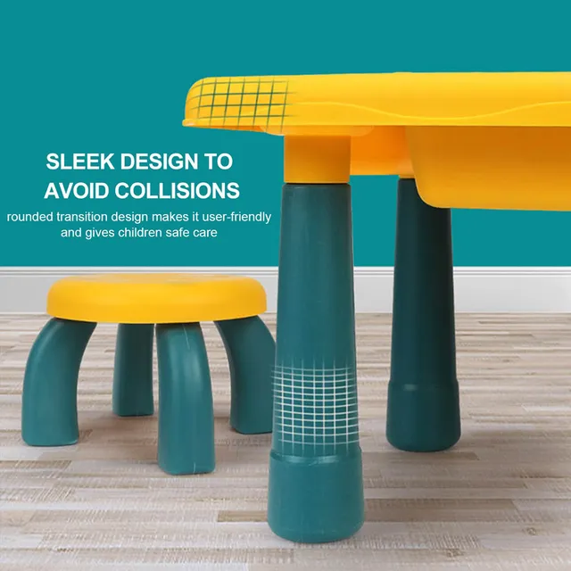 Little Story - Blocks 4 In 1 Activity Table With Stool - Green