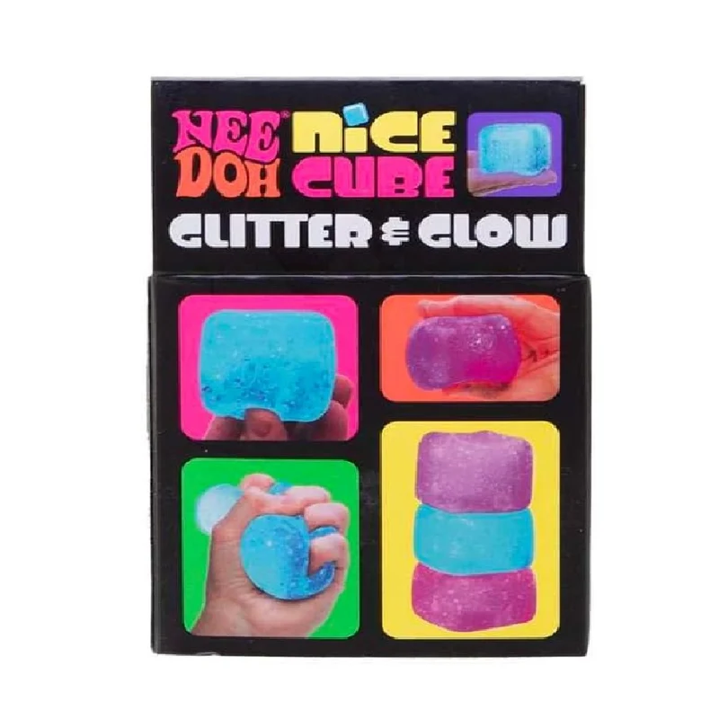 Schylling NeeDoh Nice Cube Glitter & Glow