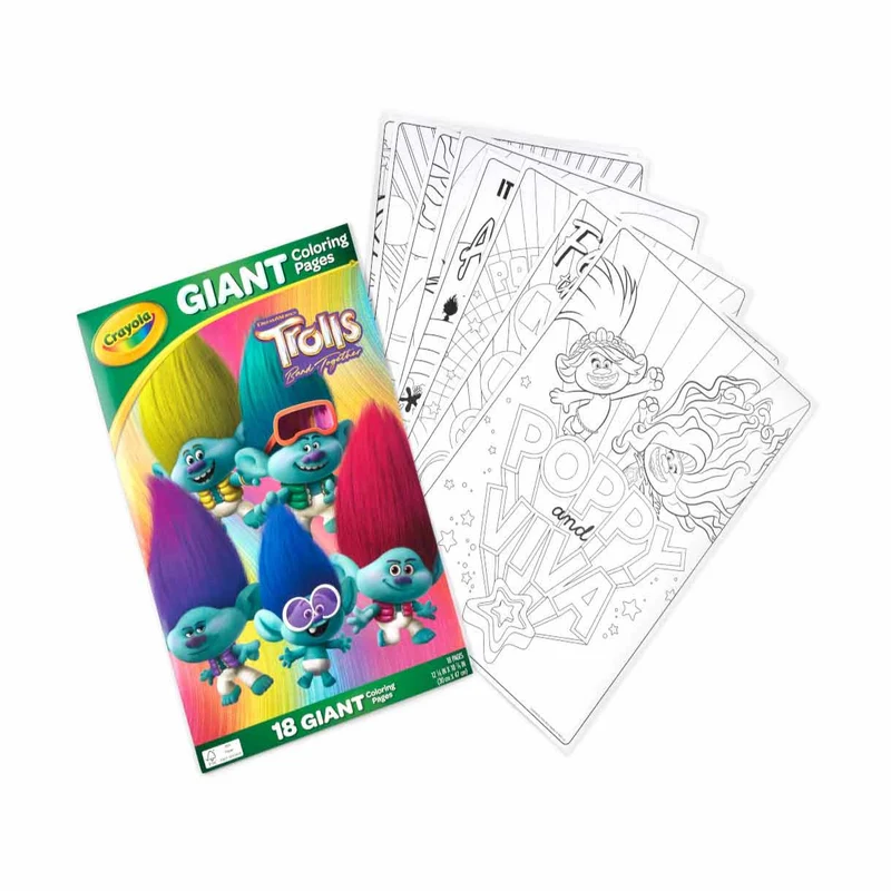 Crayola Trolls Giant Coloring 18 Pages