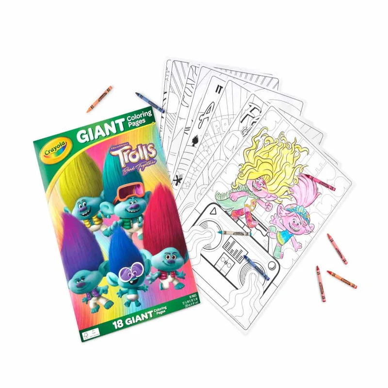Crayola Trolls Giant Coloring 18 Pages