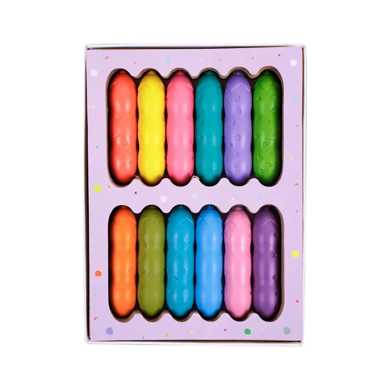 Haku Yoka Happy Pea Pod Crayons - 12 Pastel Colours