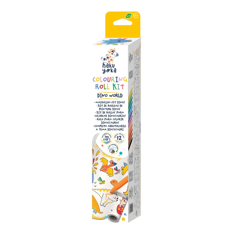 Haku Yoka - Colouring Roll Kit - Dino World