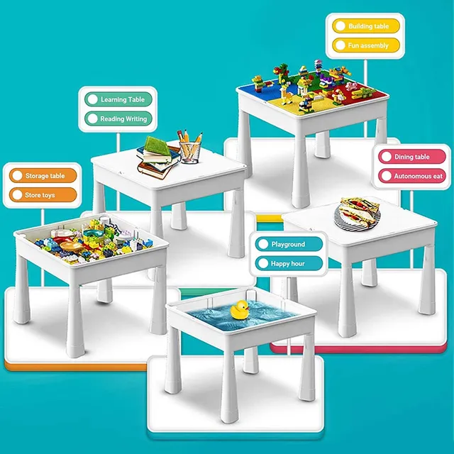 Little Story - 4 In 1 Activity And Block Table With 350 Blocks - Extra Large