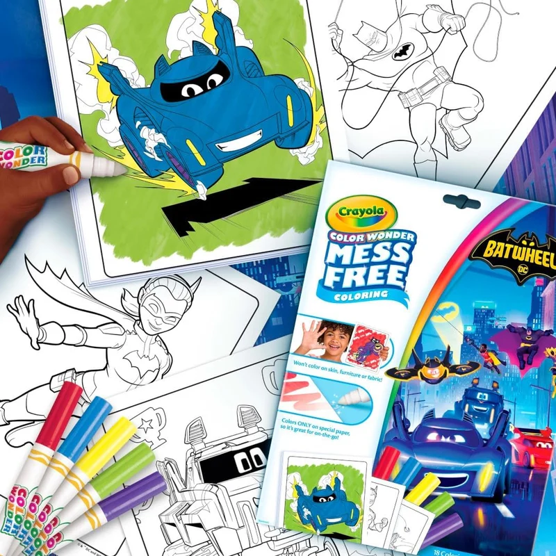 Crayola Color Wonder Batwheels Mess-Free Coloring Markers Set