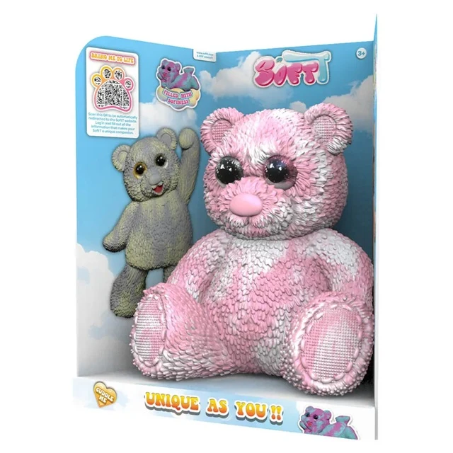 Soft T - Open Display Box Packing Bear Toy - Pink - 28 cm