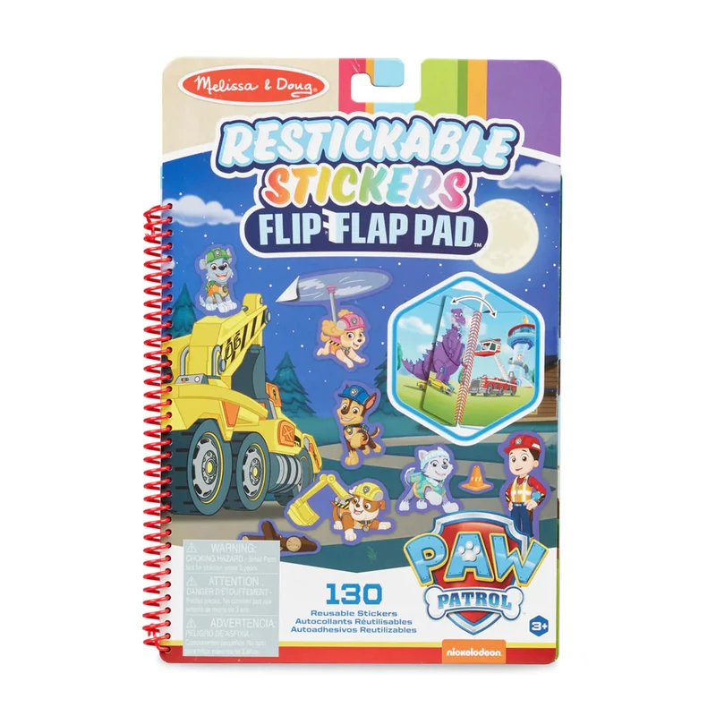 Melissa and Doug Paw Patrol Restickable Stickers Flip-Flap Pad - Ultimate Rescue