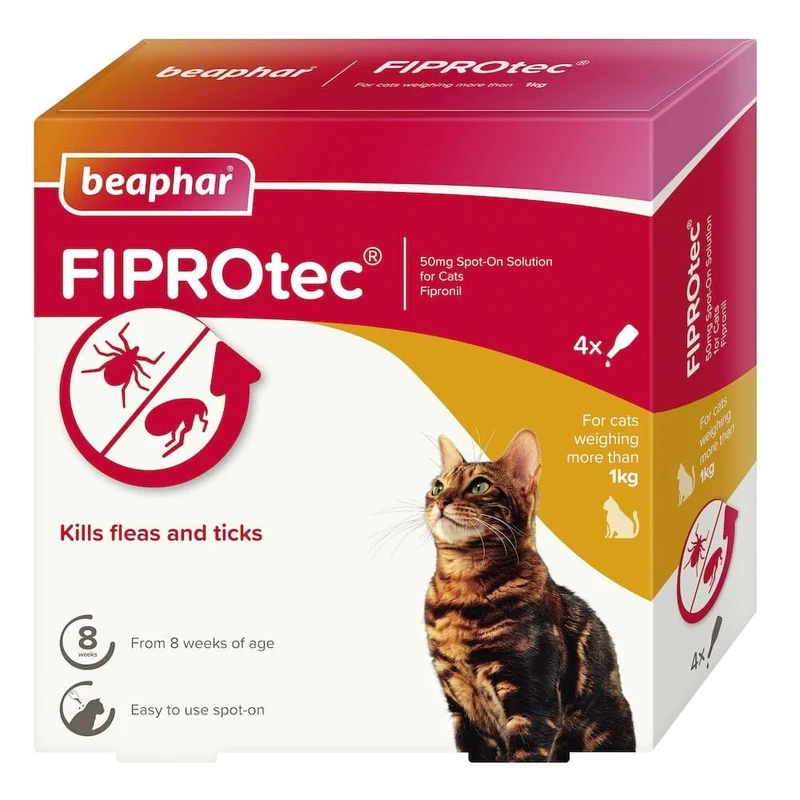 Beaphar Fiprotec for Cat 4 Pipettes