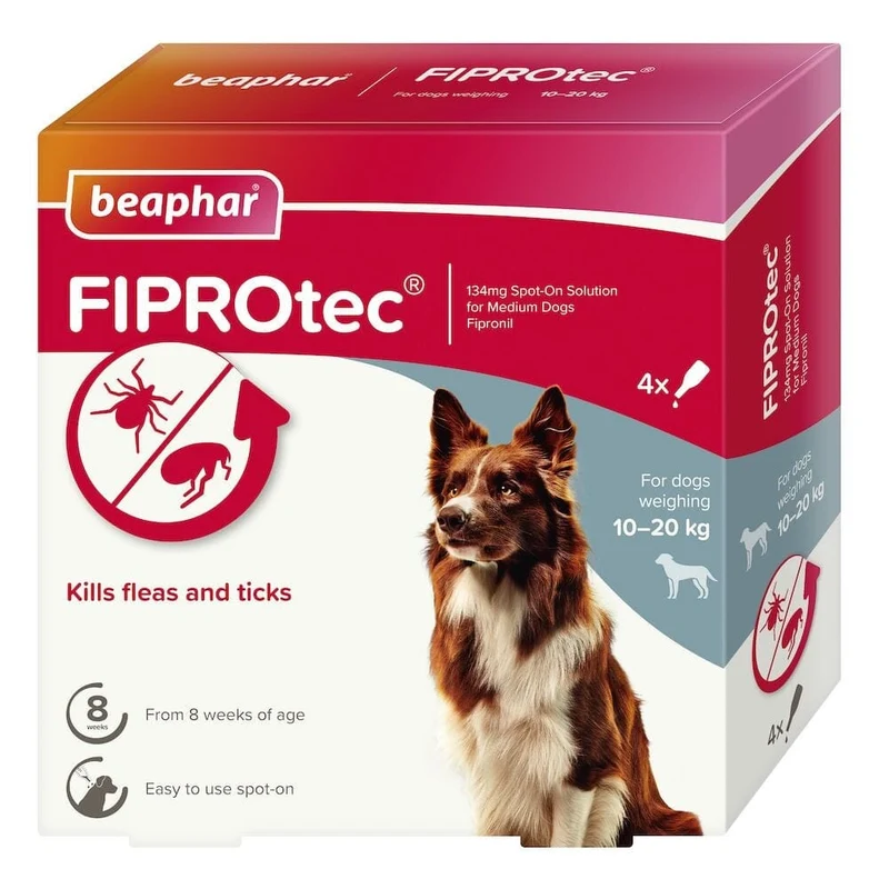 Beaphar Fiprotec for Medium Dog 4 Pipettes