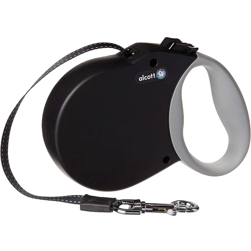 Alcott Adventure Retractable Dog Leash Black Small 5M