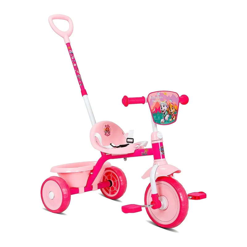 Spartan Paw Patrol Girls Tricycle with Pushbar