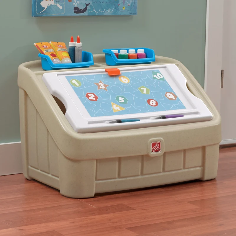 Step2 2-in-1 Toy Box & Art Lid - Beige